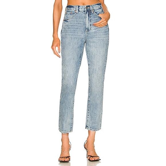 pistola Denim - Pistola Keaton High Rise Slim Straight Playday Blue 25 Jeans Light Wash Retro